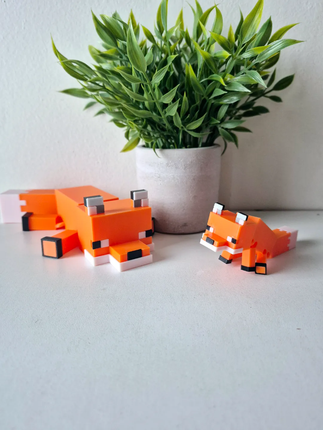 Render da peça Raposa articulada do Minecraft