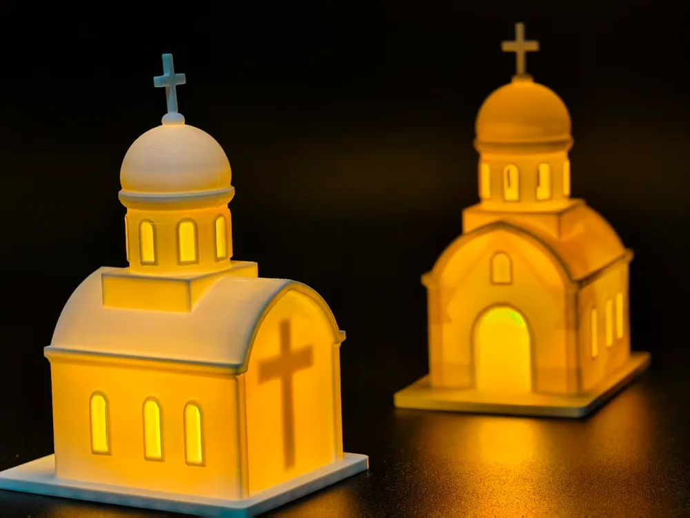 Render da peça Luminária Noturna de Igreja
